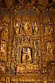 Retablo de la Capilla de la Concepción y Santa Ana en la catedral de Burgos (Gil de Siloé). Aparecen flanqueando a la Virgen con el Niño, como remate del árbol de Jesé.