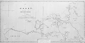 Mapa de la expedición en busca del paso del Noroeste de John Franklin, 1843-1854.