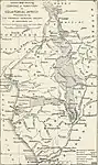 Croquis que muestra las cesiones de territorio en África Ecuatorial previstas por el Tratado Franco-Alemán de noviembre de 1911.