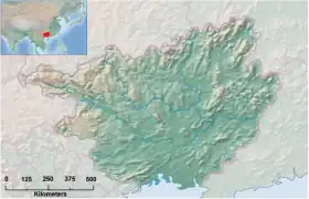 Daxin ubicada en Guangxi