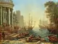 Claude Lorrain -Puerto con el embarque de Santa Úrsula(1641)