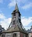 Torre del reloj de la iglesia de Santa Catalina de Honfleur (Francia).