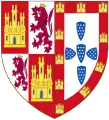 Escudo de armas de la Corona de Castilla entre 1383 y 1390.