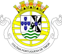 Escudo de armas de Timor Oriental durante el dominio portugués del 8 de mayo de 1935 al 11 de junio de 1951.
