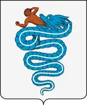 Escudo del Ducado de Milán bajo el dominio de la casa Visconti, donde aparece el Biscione.