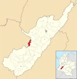 Nátaga ubicada en Huila