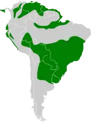 Mapa de distribución de Geothlypis aequinoctialis