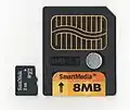 Tarjetas de memoria: microSD de 2 GB y SM de 8 MB.