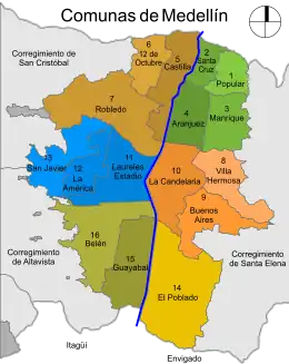 Comunas de la ciudad de Medellín.