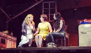 Benedicta Boccoli, Paola Bonesi y Fulvia Lorenzetti; Crimes of the heart, Teatro San Babila, a Milán, 1 de mayo 2015.