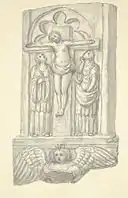 Crucifijo en los muros de la iglesia de Halkyn, 1795.