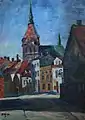 vista de la Iglesia de St.Mary, Rostock (1916)