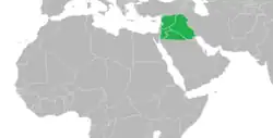 Distribución historia de Dama mesopotamica en el siglo XIX.