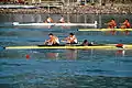 Dos con timonel (2+) del equipo olímpico estadounidense en los JJ. OO. de Seúl 1988