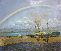 Arco iris sobre el puerto (1900), de Darío de Regoyos, Museo Nacional de Arte de Cataluña, Barcelona