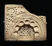 Nicho decorado de la mezquita abbasí de Afrasiab, Samarcanda en la región de Sogdia, 750-825 d. C.