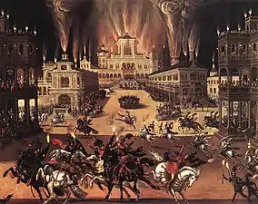 El fuego, de Claude Deruet; parte del ciclo de los cuatro elementos que decoraba el Cabinet de la Reine, Musée d'Orléans.