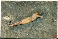 Desnudo sobre la playa de Portici, de Mariano Fortuny, 1874.
