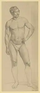 Desnudo masculino de pie,1842, Hamburger Kunsthalle (Hamburgo)