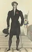 Traje masculino de luto de corte francés (1824)