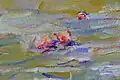 Detalle de una de las obras de la serie Nenúfares (desde 1897), donde pueden apreciarse las pinceladas de Claude Monet (pincelada impresionista).