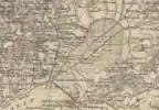 Laguna de Antela ya con canales de desecación en mapa de Orense por F. Coello 1856