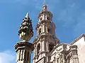 Detalle de la rampa del Templo del Señor del Encino (1906), Aguascalientes, Ags.