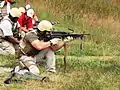Un agente especial del U.S. Diplomatic Security Service (DSS) con su M249 SAW.