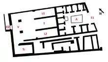 Planta de la Domus Liviae (Colina Palatina, Roma, actual Italia).