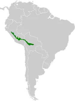Distribución geográfica de la tangara ventricastaña.