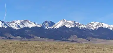 Zona oriental de las montañas Sangre de Cristo
