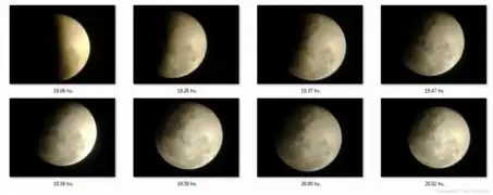 Fases del eclipse lunar parcial de julio de 2019