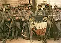 Bandera de regimiento francés, París, autocromo fechado en 1917.