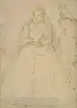 Boceto preliminar en tiza para un retrato de Isabel, Zuccaro, h. 1575.