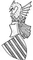Diseño lineal del modelo oficial del Emblema de la Generalitat Valenciana, tal y como aparece publicado en el DOCV, anexo III de la Ley 8/1984 valenciana.