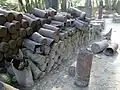 Vainas vacías de obuses shrapnel en el Santuario del Bosque, Bélgica