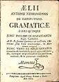 Gramática de Nebrija editada por el Hospital General de Pamplona (1830)