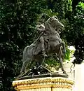 Estatua ecuestre en el Parque Central de Tegucigalpa (Honduras).