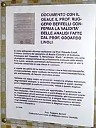 Documento del Prof. Ruggero Bertelli