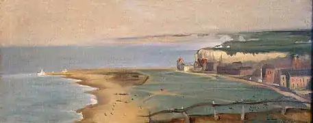La playa de Dieppe (vista desde el castillo), Château-Musée, Dieppe, 1871