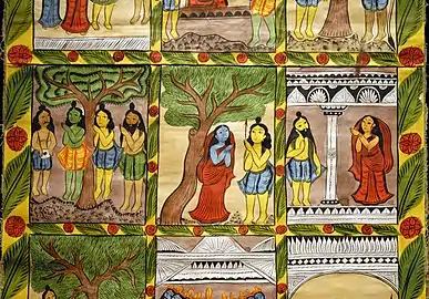 Patachitra de una villa Naya