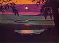 Puesta de sol en Grasse - Cielo naranja y violeta, de Félix Vallotton, 1918.