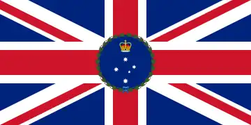 Estandarte del Gobernador de Victoria (1953-1984). Antes de 1953, una corona Tudor fue usada