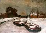 Floris Hendrik Verster (sin fecha): Rostro invernal de un pueblo frente al mar, colección privada.