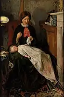 Esperando: una chimenea inglesa de 1854-55 por Ford Madox Brown.