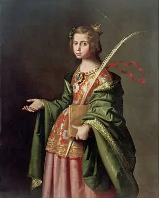 Santa con palma y corona