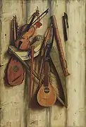 Tabique con instrumentos musicales (1672), Galería Nacional de Dinamarca, Copenhague