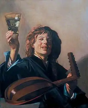 Chico con vaso y laúd.