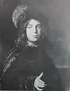 Frans Hals: Joven con sombrero de pluma(la calavera fue posteriormente removida)