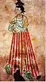 Fresco con una chica joven, principios de la dinastía T'ang.